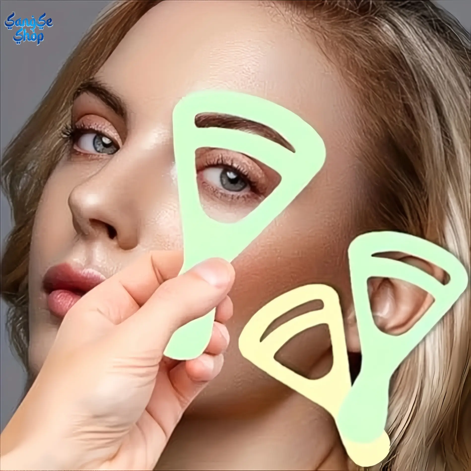 4-Piece Eyebrow Shaping Stencil Kit, Reusable Assorted Shape Plastic Templates, Beginner-Friendly Guide for Drawing & Trimming Brows