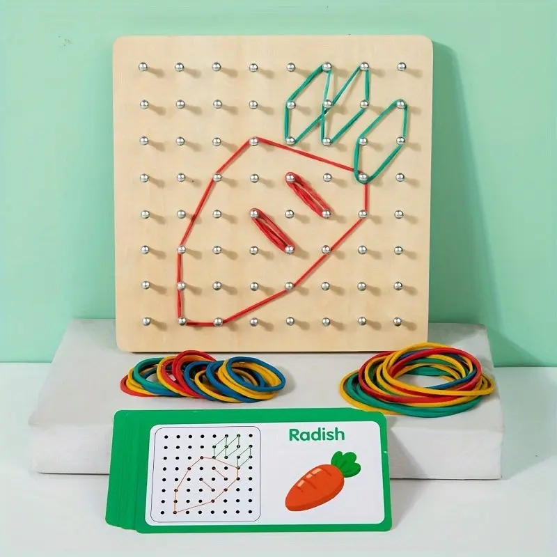 Nail Board Toy for Kids, Shape Matching Puzzle Educational Tool, Enhances Hand-Eye Coordination and Cognitive Skills, Fun Learning Activity