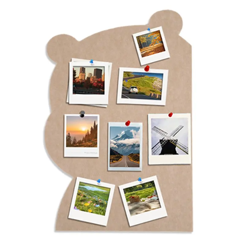 Bear Felt Board Wall Sticker, Non-Damaging Bedroom Photo Display Board, Customizable Sound Absorbing Cork Board, Softwood Panel