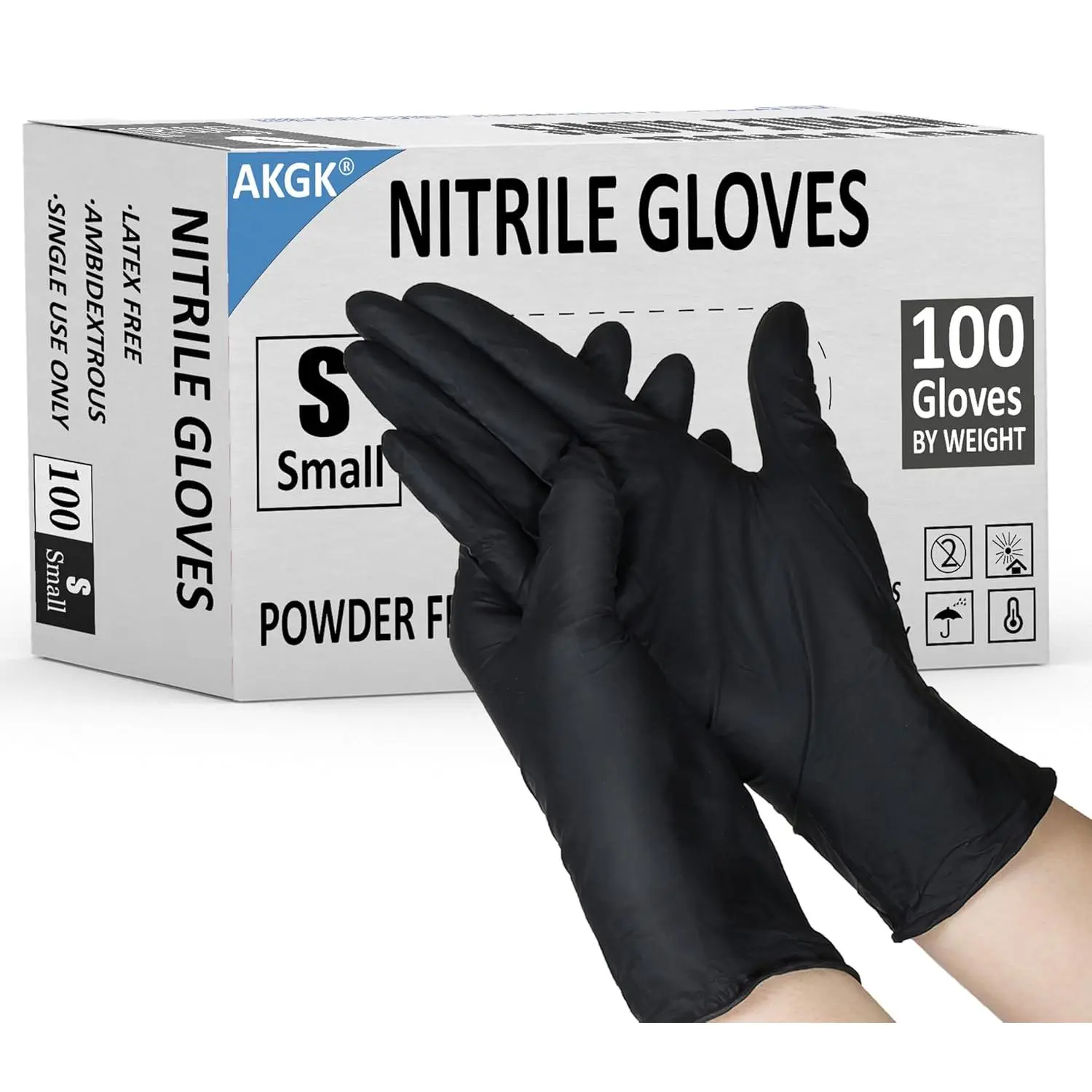 Nitrile Gloves, 100 Pcs Disposable Black Nitrile Gloves Small, Cleaning Gloves for Cooking, Household & More, Powder-Free, Latex-Free