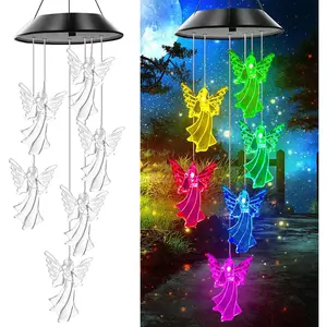 Angel Solar Wind Chimes, Angel Wind Chimes for Outside,Best Gifts for Mom Grandma Women Wife Aunt Sister, Unique Mobile Wind Chime, Garden Yard Decor