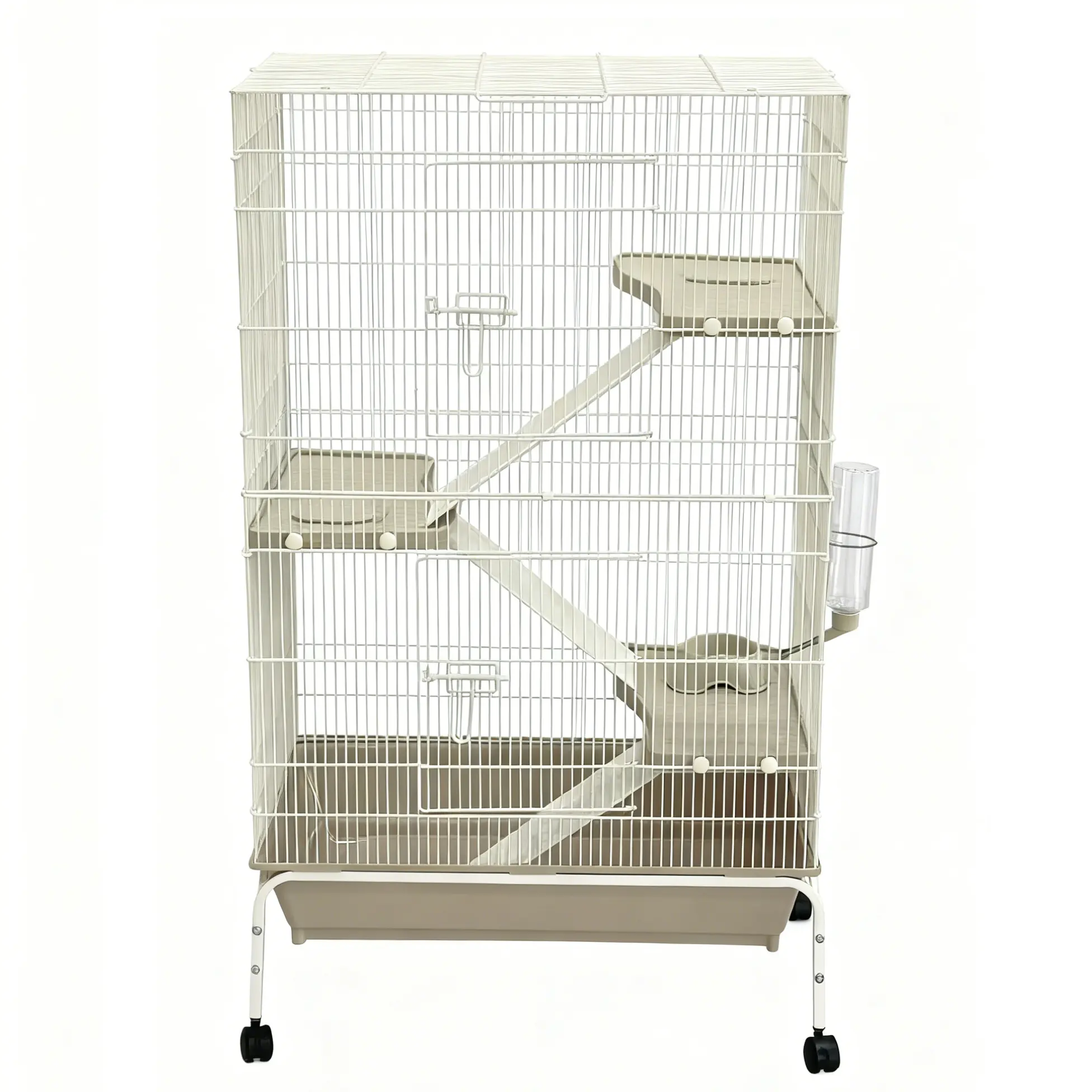 Ferret Cage, 47"h Large Critter Nation Cage with 3 Removable Ramps, Food Bowl, Water Bottle, Metal Small Animal Cages on Wheels for Chinchillas, Guinea Pigs, Rabbit, Sugar Glider