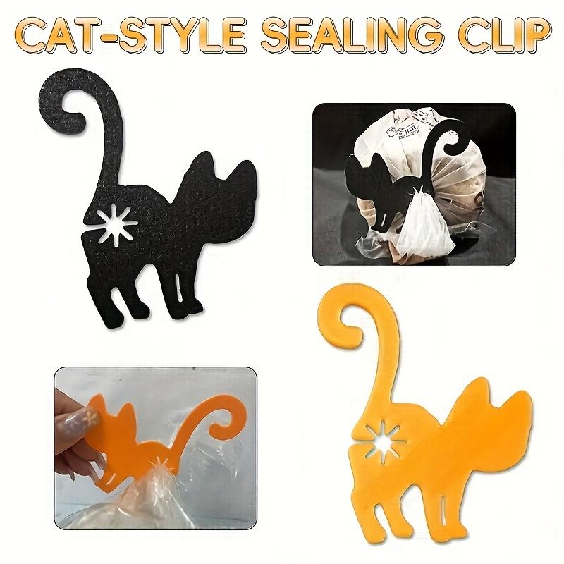 2-piece set of cute cat-shaped bread clips, made of durable plastic material, reusable and multi-functional, moisture-proof and dust-proof sealing clips, suitable for housewives, the elderly, and office workers, an ideal gift for friends and relatives, ki