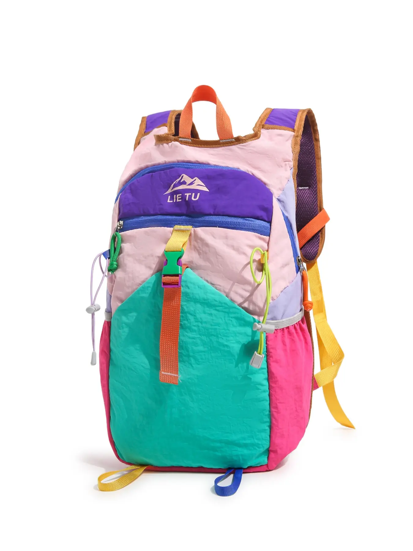 Colorblock Outdoor Hiking Backpack, Lightweight Breathable Mesh Strap, Multi-Compartment Travel Bag, Unisex Sports Gear