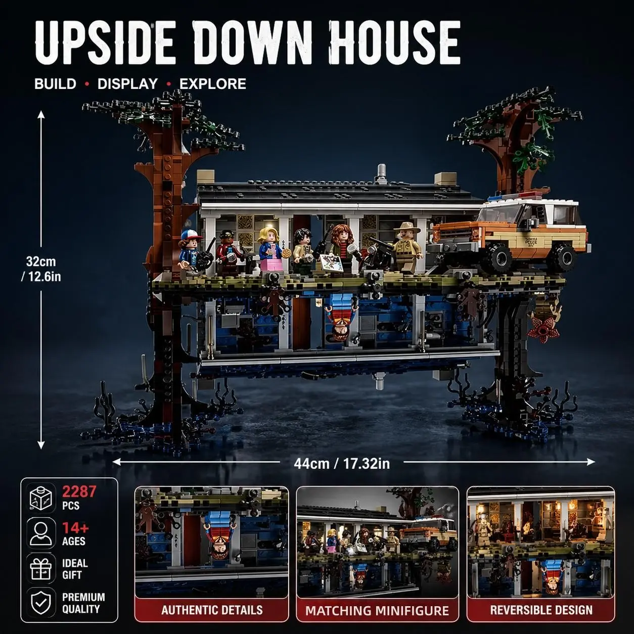 New 2287 Pieces Movie Series Inverted World Toy Building Model Set, Adult and Child Toy Gift, Boy Girl Birthday Present