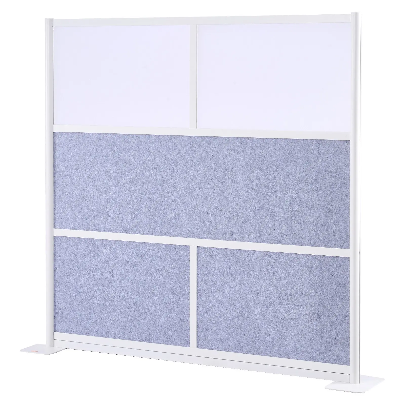 VEVOR Single Unit Room Divider, 70"x70" Modular Privacy Wall, PET Office Workstation Cubicle Partition with Frosted Translucent Inner Panel, Freestanding Panel for Office Use, Frosted Windows