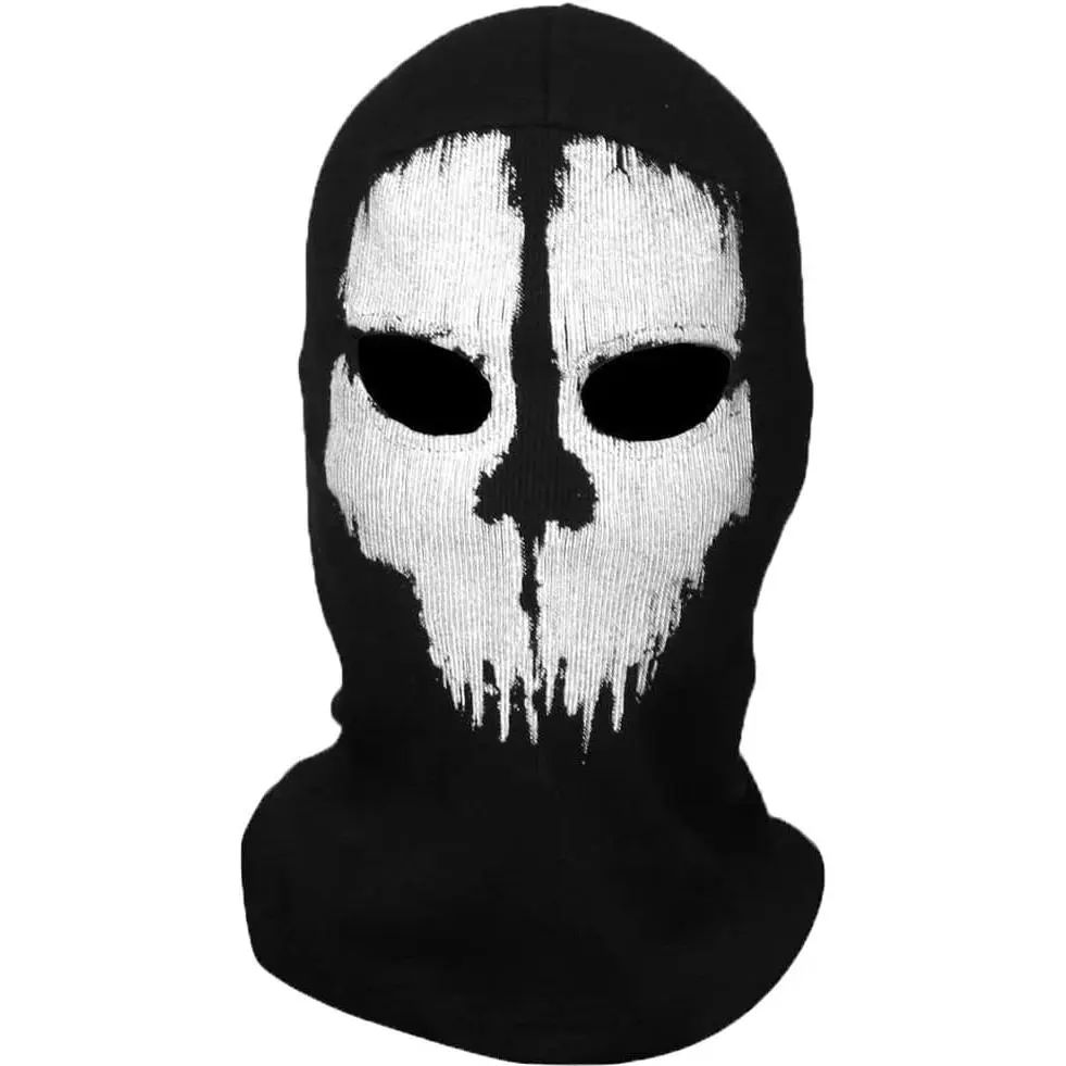 Men's Ghost Skull Print Balaclava - Sun Protection Ski Mask, Skeleton Face Scarf Neck Gaiter for Motorcycle, Outdoor Sports