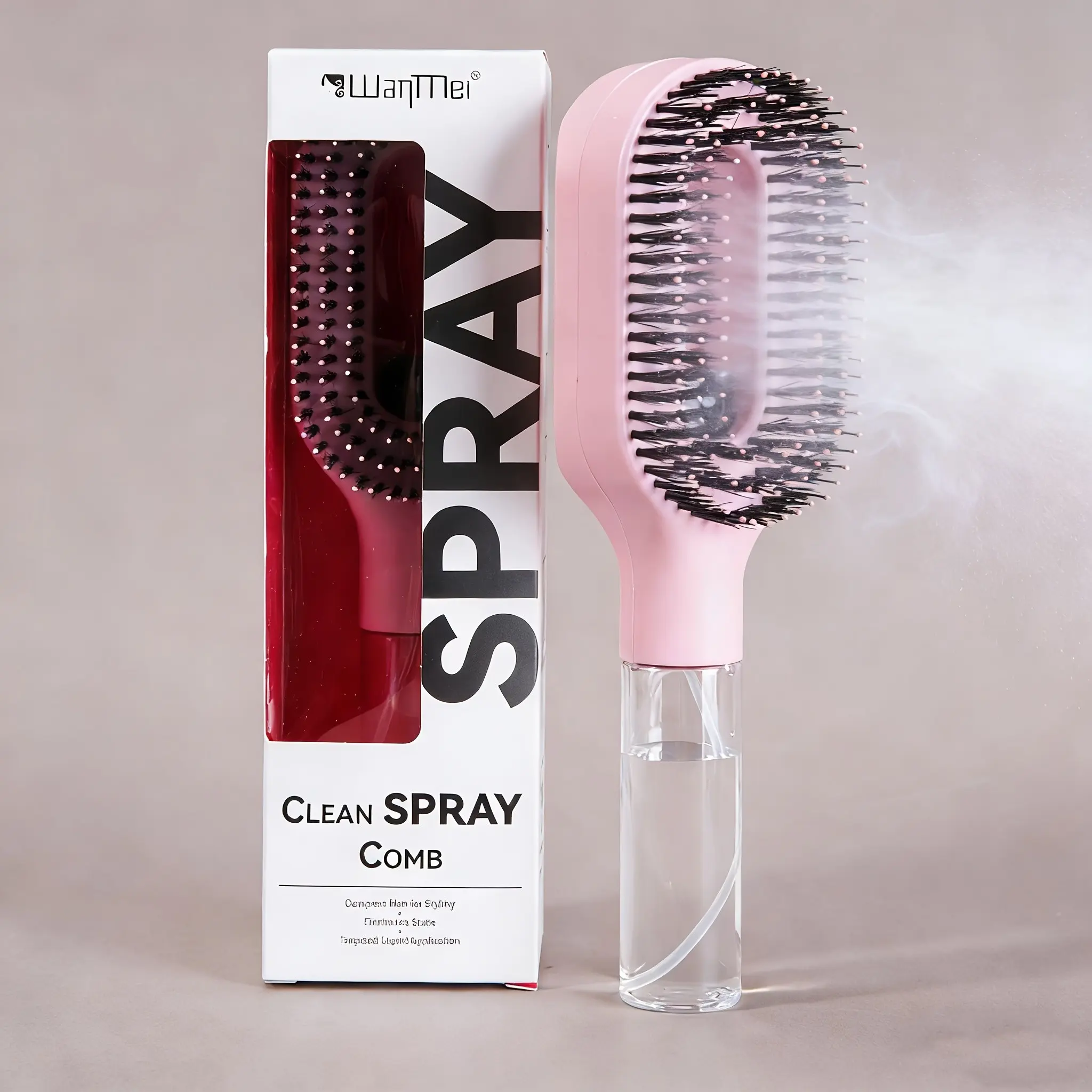 Two-In-One Spray Comb with Water Tank, Salon Hair Brush for Moisturizing and Exfoliating, Fine Mist Design, Portable Lightweight Tool, Hair Styling Tools