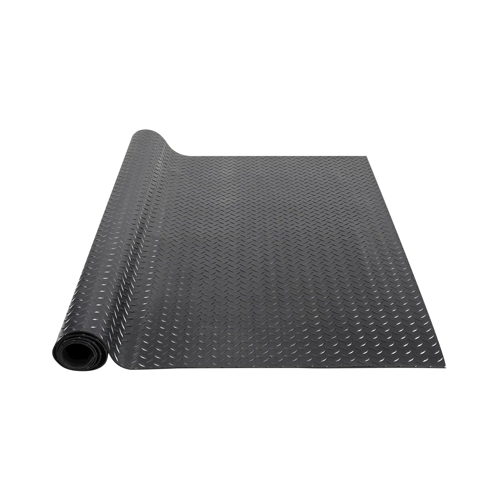 Diamond-Plate Rubber Flooring Roll, 3 mmx 4 ftx 10 ft Garage Floor Mat, SBR Rubber Garage Flooring Roll, Easy to Clean, Diamond Plate Rubber Mat for Under Cars, Garage Industry Gym, Black