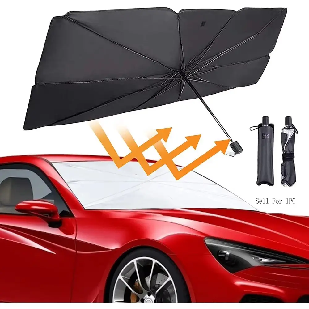 Car Front Solar Windshield Motorized Foldable Umbrella Sunshade, UV Protection, Compatible with Most Vehicles, Easy Installation, Sunshade For Car Windshield