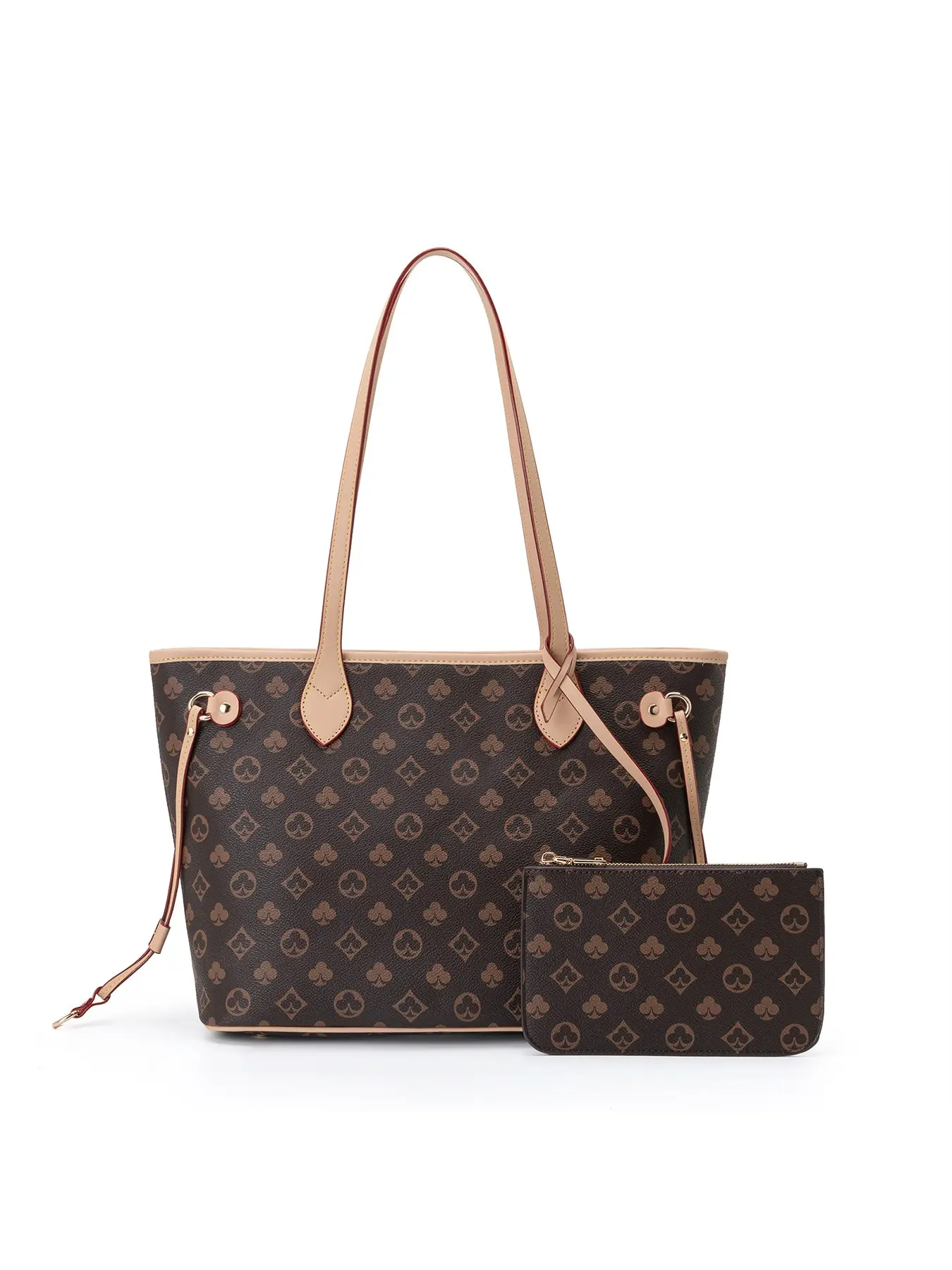 2 Piece Set Tot Bag, European and American Print, Large Capacity Commuter Handbag, Women's Outdoor Travel Shopping Bag, Shoulder Crossbody Bag