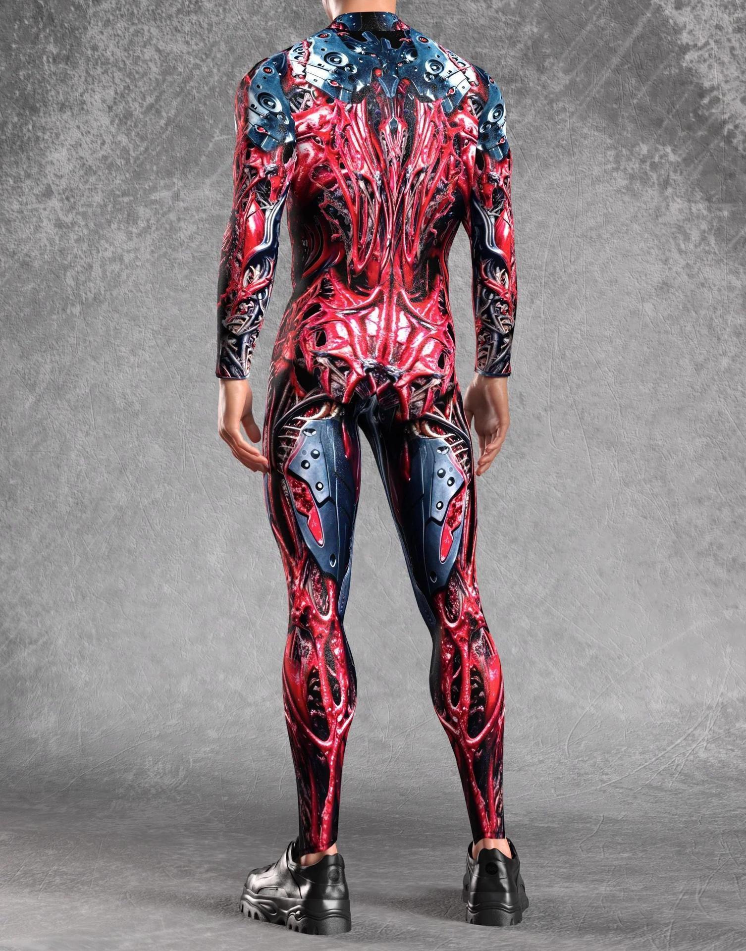 Halloween Party Performance Costumes 3D Printed Tights Jumpsuit for Men Anime Cosplay Clothing Party Carnival Festival Outfit