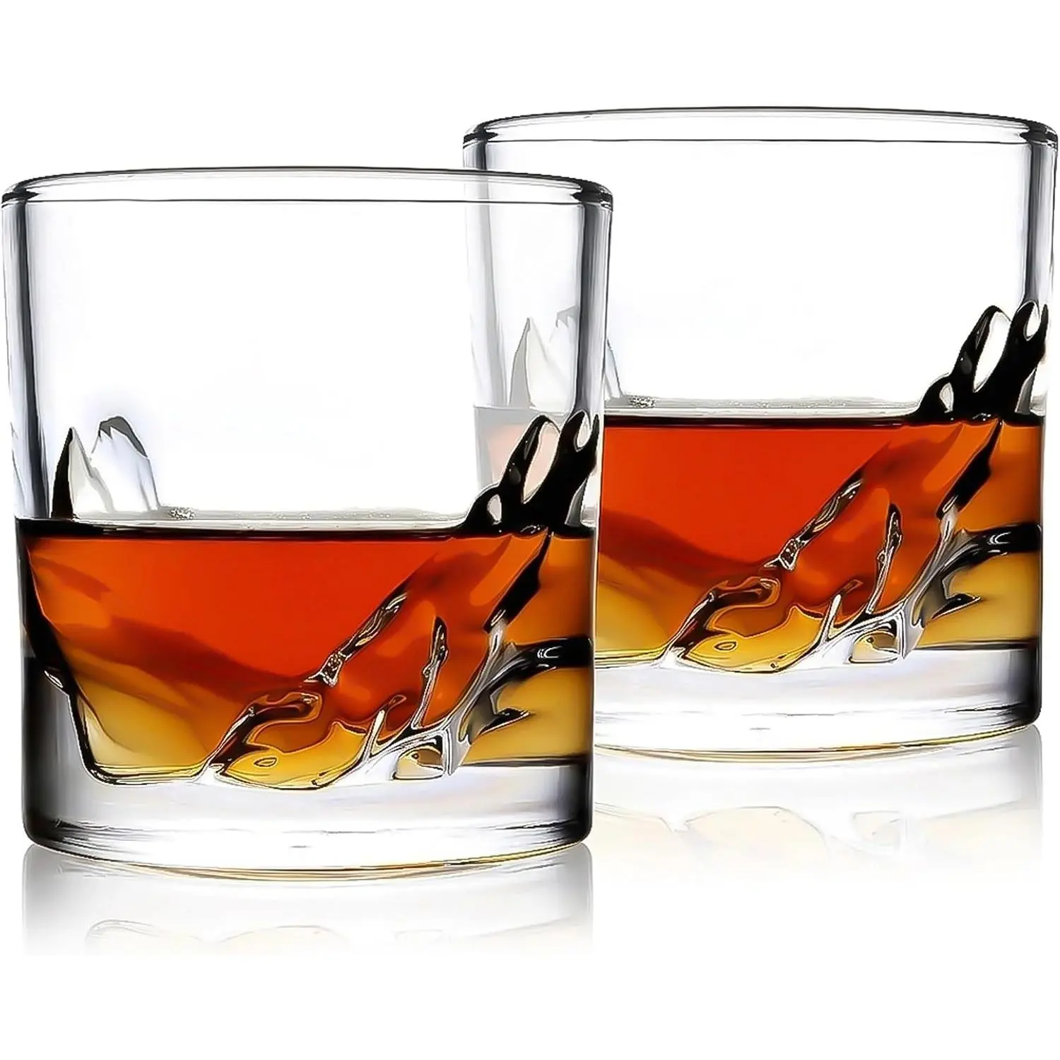 Grand Canyon Whiskey Glasses, Set of 2, 10oz, Bourbon Glass | Thick Freezable Crystal Rock Glasses, Old fashioned Whiskey Gifts for Men, Cocktails, Scotch Glasses