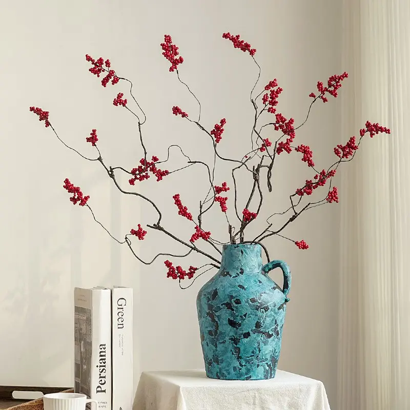 3PCS, Artificial Berry Branches - Plastic Red Berry Stems for Home, Wedding Decoration, Halloween, Christmas Scenery - Tabletop Decoration, New Year and Engagement Party