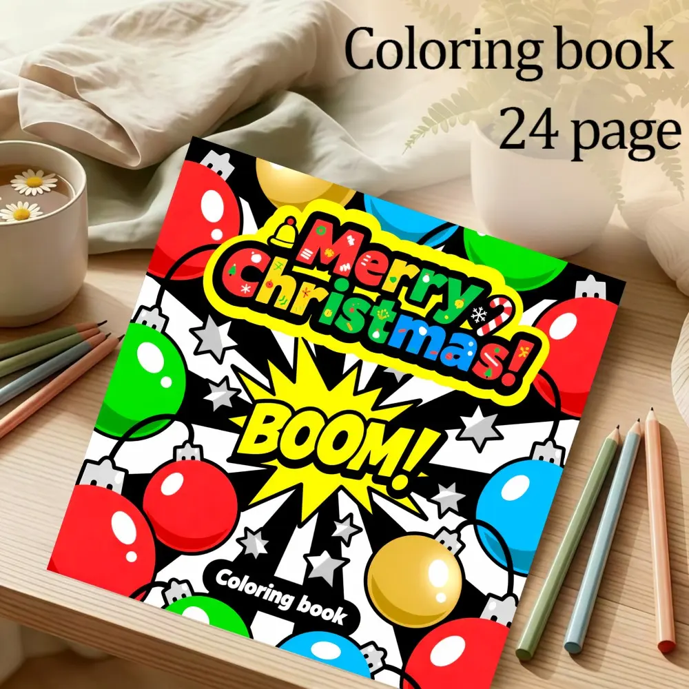 Christmas Night Coloring Book, 24 Stress-Relieving Designs, 7.9in X 7.9in, Thick Paper, Hand-Drawn Patterns, Ideal Gift for Holidays