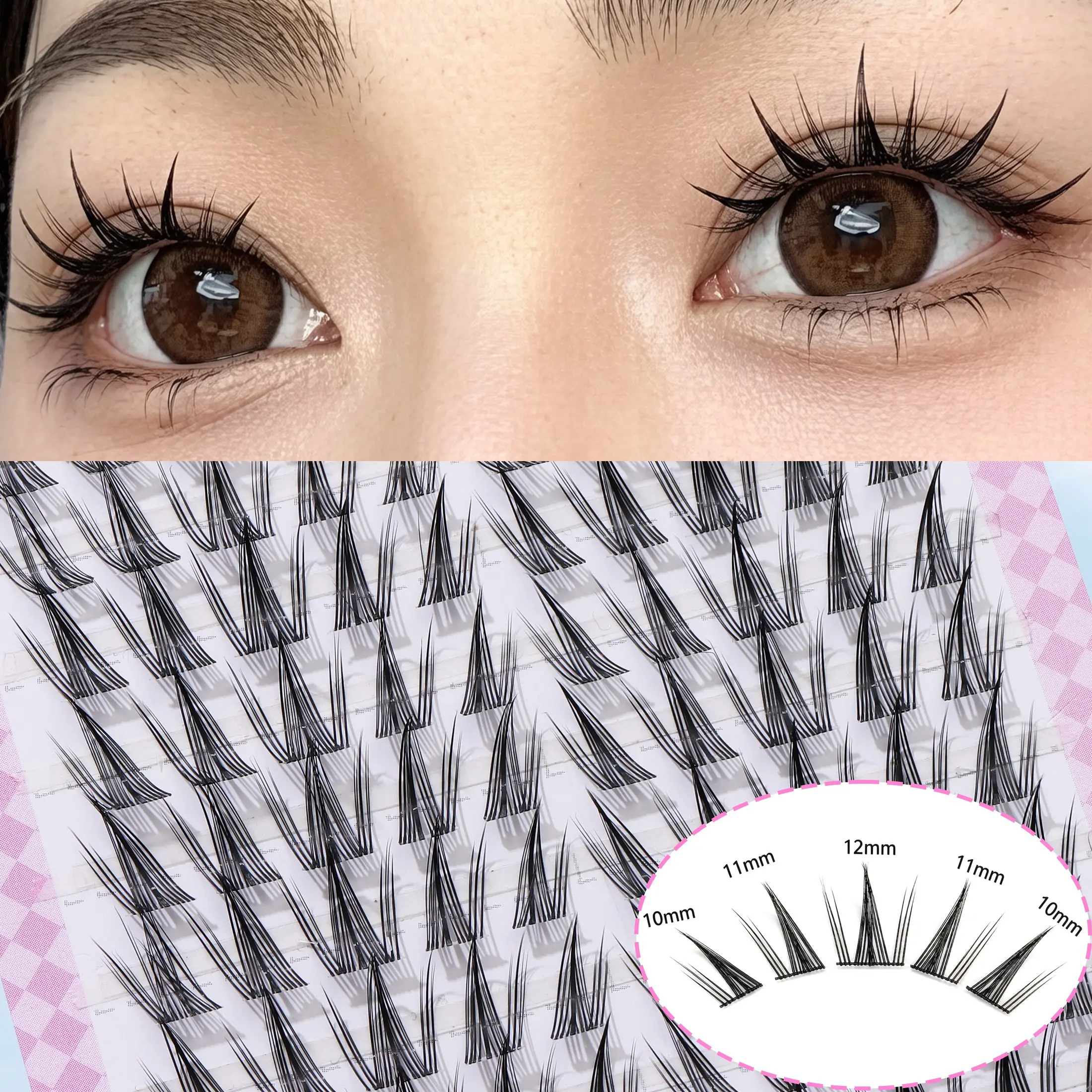 100 Pairs Cute Sunflower False Eyelashes, Natural C Curl Lash Clusters, Reusable, Suitable for All Occasions, Enhance Eyes Naturally