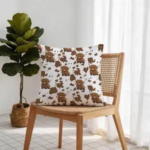 High Altitude Cow Pattern Single Sided Printed Pillow, Soft And Comfortable Design, Perfect For Sofa And Bed, Ideal Gift For Relaxing Moments