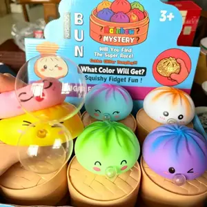 Stress Relief Dumpling Surprise Blind Box, Bubble Blowing Realistic Dumpling Toy, Soft Sensory Squeeze Fun, Cute Desktop Gift