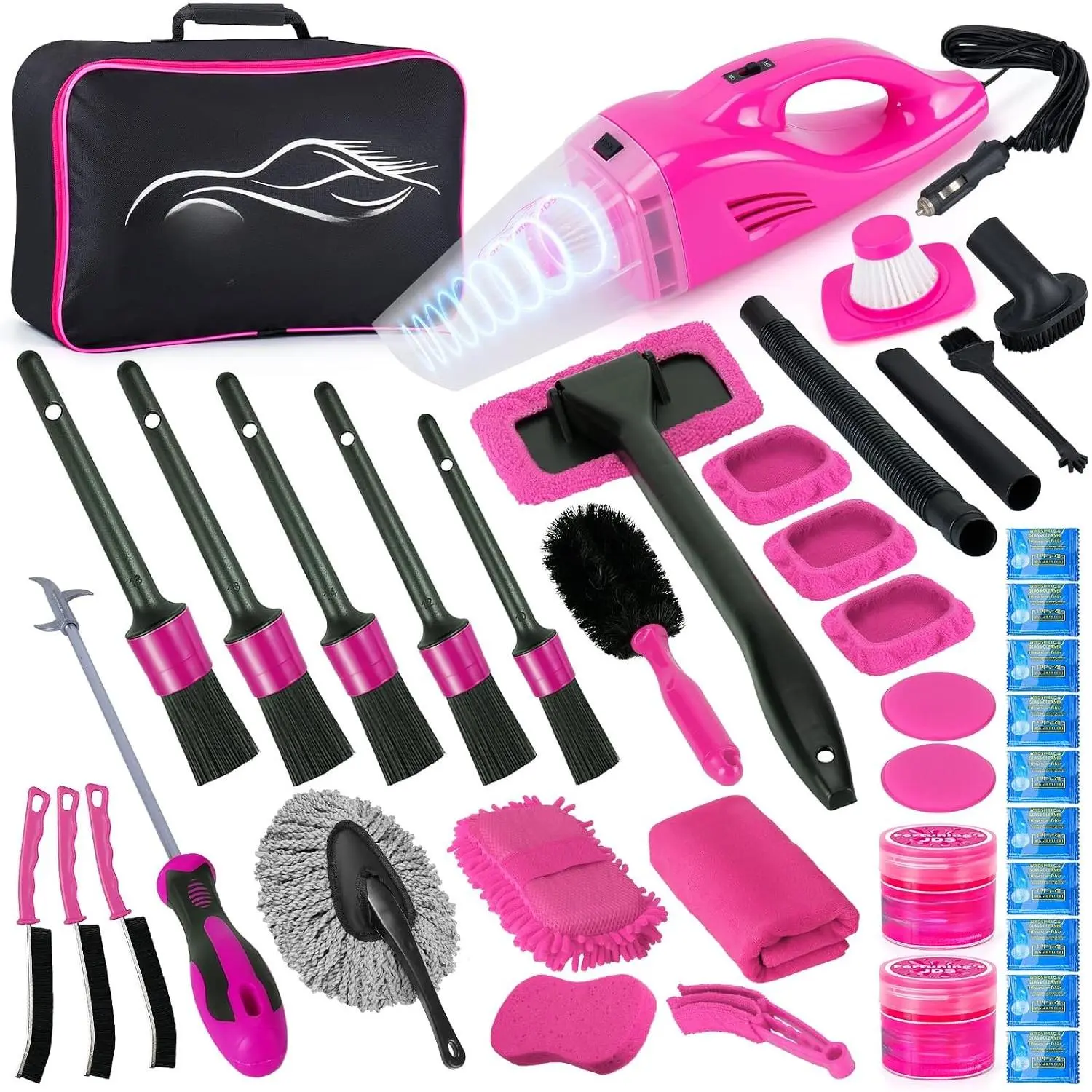 38 count  Detailing Kit Interior Cleaner with High Power Handheld Vacuum,  Wash kit with Detailing Brush Set, Interior Detailing Kit,,  Accessories for ,, for Women