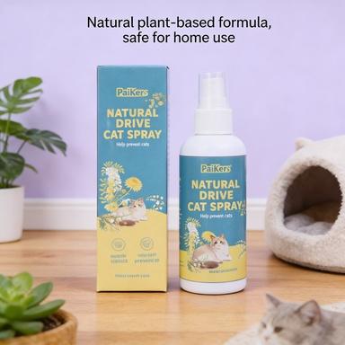 Paika Natural Drive Cat Spray 100ml - Herbal Cat Deterrent for Furniture, Couch, Curtains & Bed, Safe Pet Repellent for Cat & Dog Owners