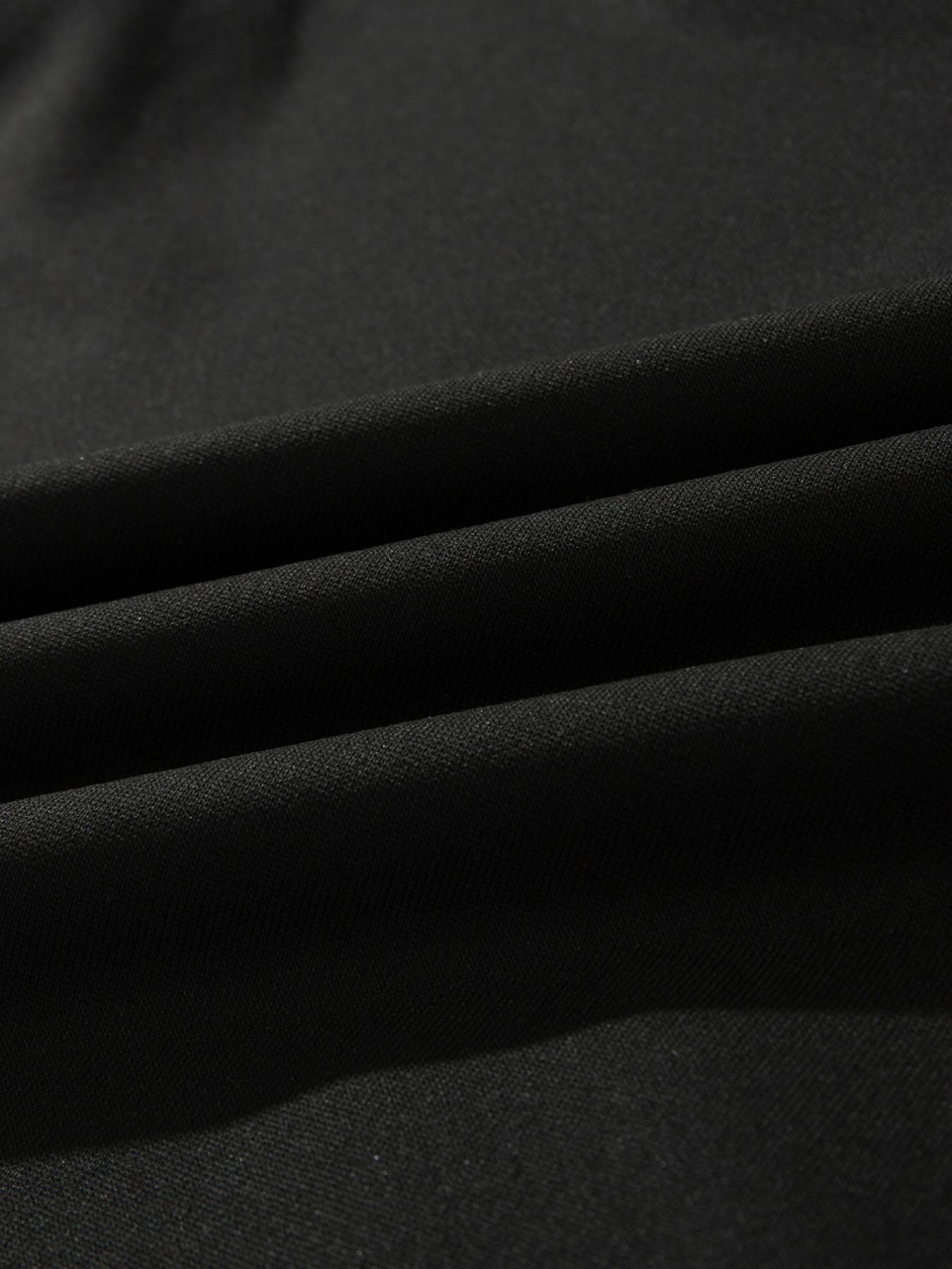 Men's Solid Color Patchwork Crew Neck Long Sleeve Knit Fitted Casual Top, Comfortable Fashion Design, Perfect for Spring & Fall Seasons