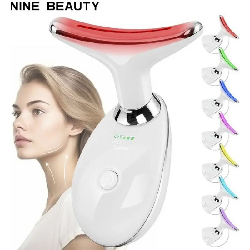 Face and Neck Beauty Massager - LED Light Skin Care Tool, Lightweight Gentle Daily Device for Boosting Skincare Lotion Absorption, Random Color, Sohochic, Ideal Gift