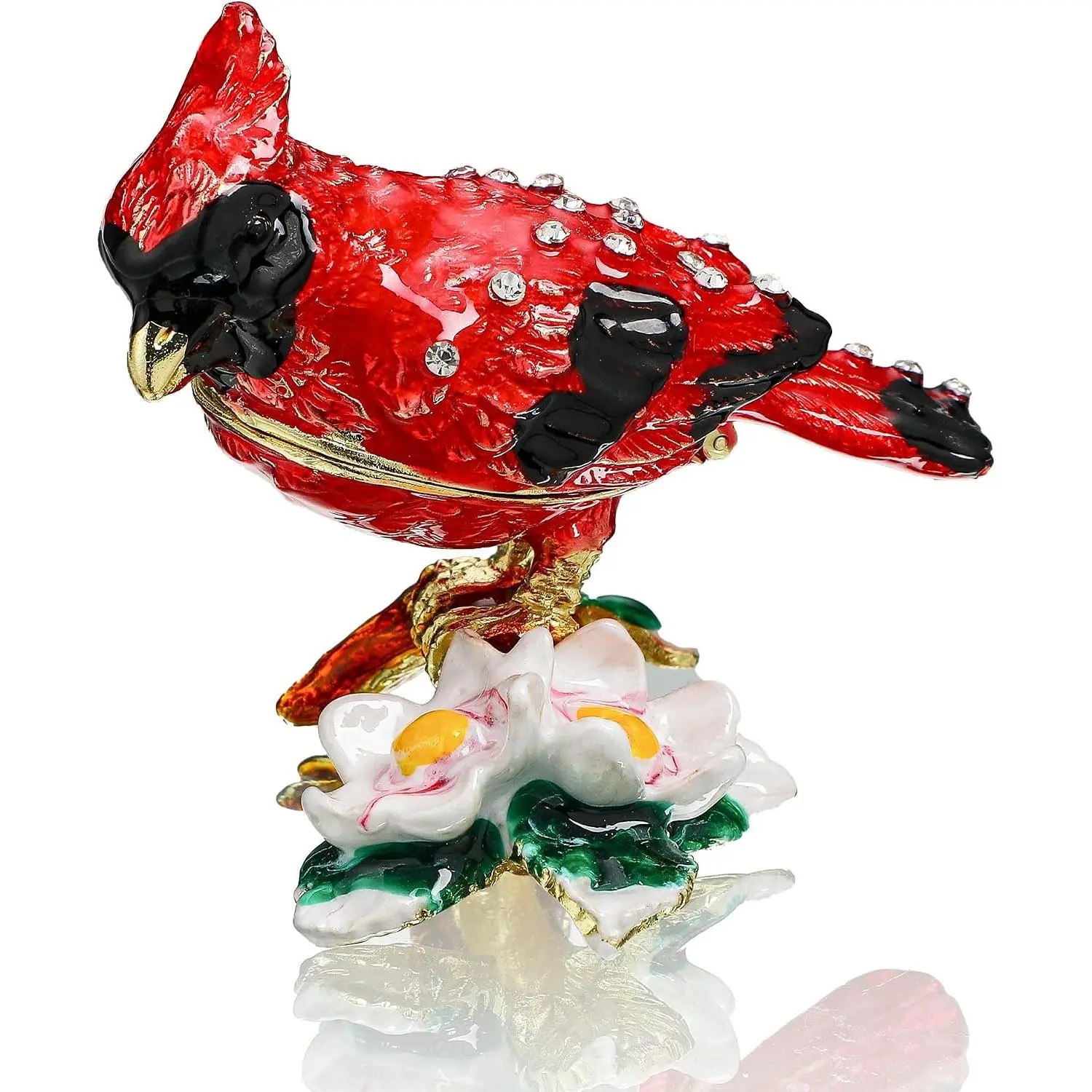 Bird Trinket Box, Hinged Enamel  Box | Branch Perch Design, Handcrafted Details,  Accents, Ring & Earring Storage, Meaningful Bird