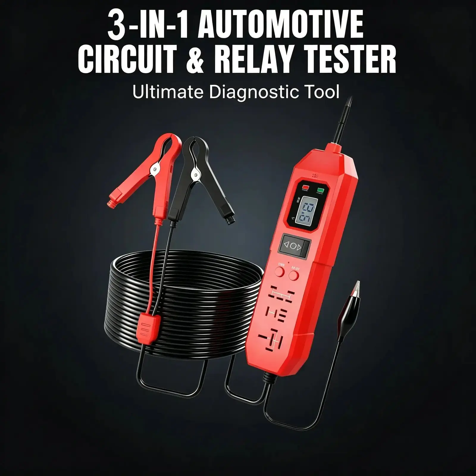 3-in-1 power circuit probe tester, relay tester, test lamp, 3.5-36V DC circuit tester, automotive use, fuse and voltage tester, automotive short circuit breaker finder, electrical tools.