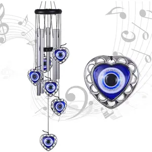 Aluminum Evil Eye Wind Chime Pendant – Outdoor Garden & Camping Hanging Decor for Patio, Backyard & Travel Spaces