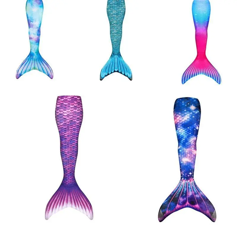 Kids & Adults Mermaid Tail Costume with Optional Monofin, Swimmable Fish Scale Fantasy Swimsuit for Party Cosplay, Sizes incl. Children XL & Adult L (160-165cm)