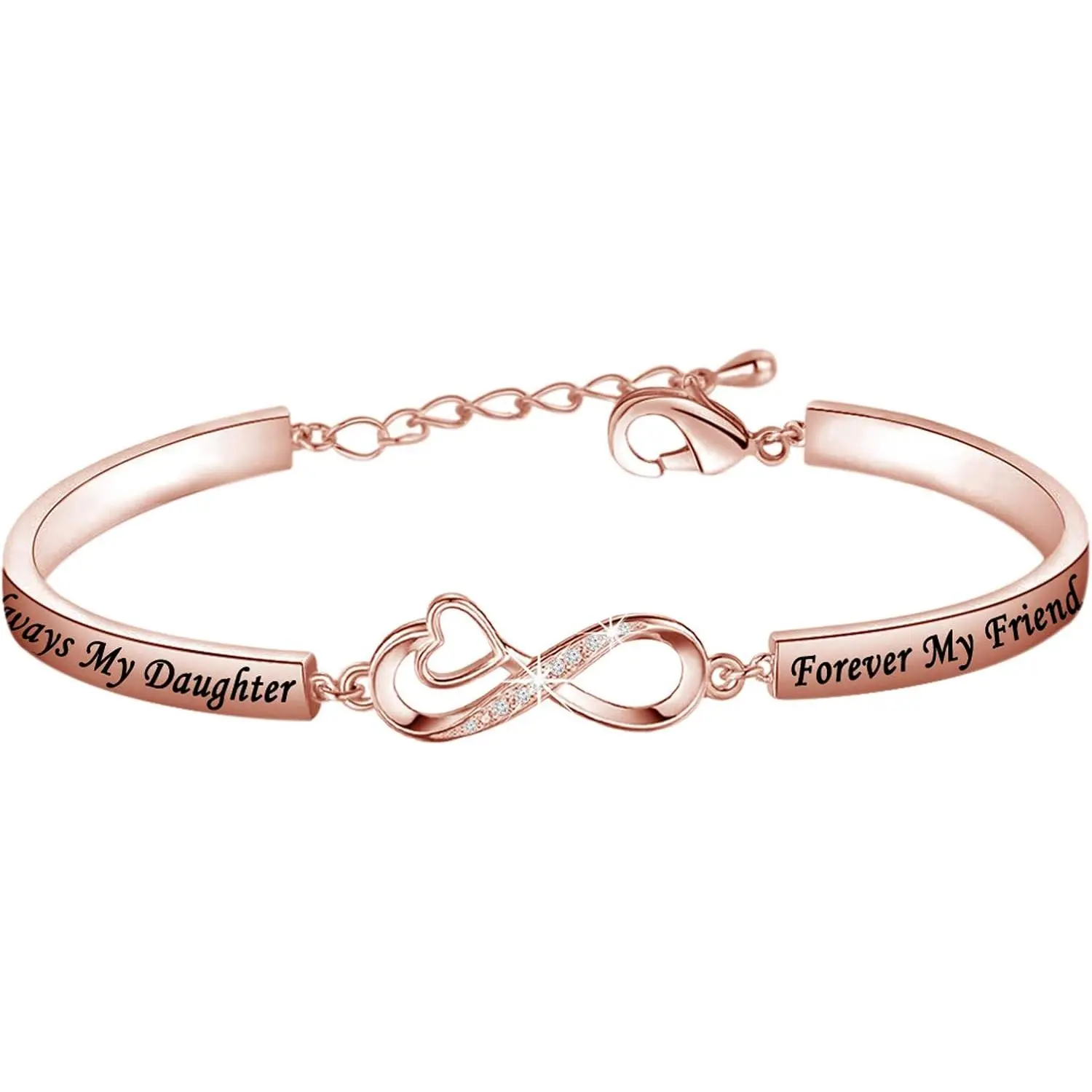 Daughter Bracelets Always My Daughter Forever My  Bracelets Daughter  from Mom Dad