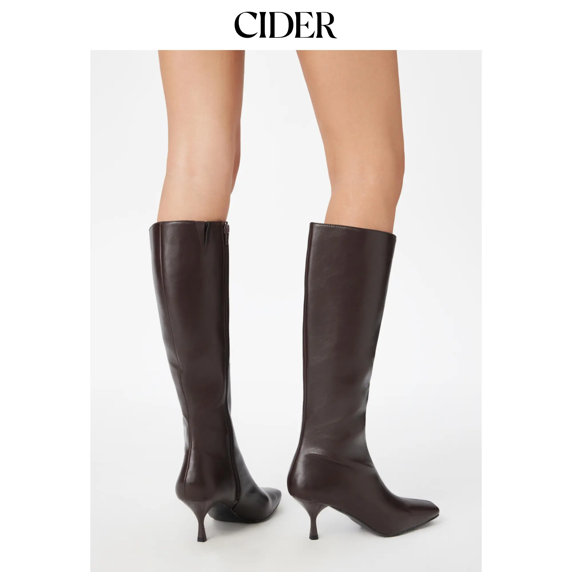 Cider SQUARE TOE STILETTO KNEE HIGH BOOTS SohoChic