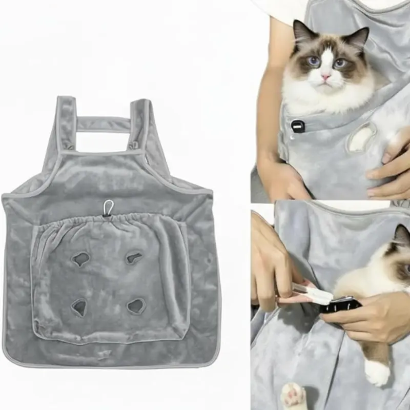 Cat Pet Carrier Apron, Pet Sleeping Bag, Pocket Cat Wrap, Anti-Hair Shedding, Wearable Cat Harness, Indoor Outdoor Travel