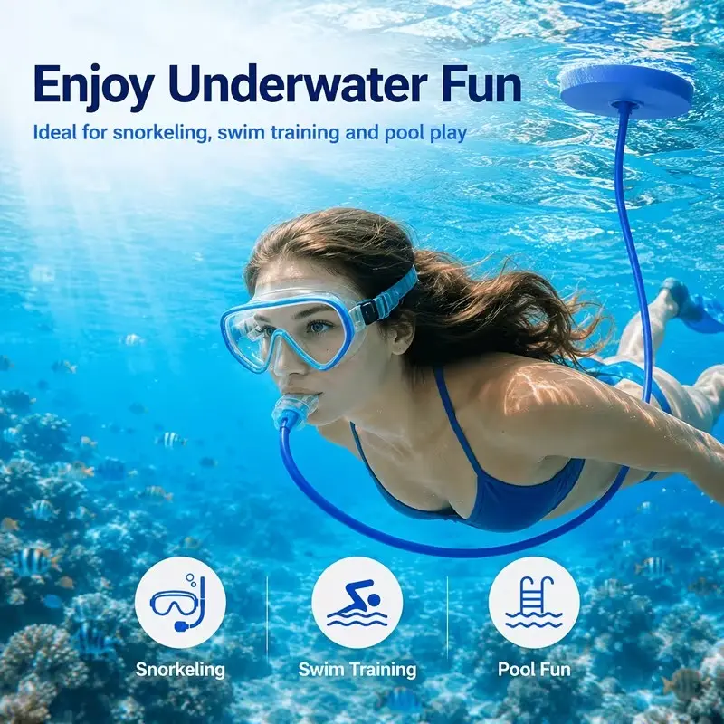 Dive Breathing Tube Set, Splash-Proof Single & Dual Regulators, Silicone Underwater Valve, Leak-Proof Design, Deep Water Oxygen Kit