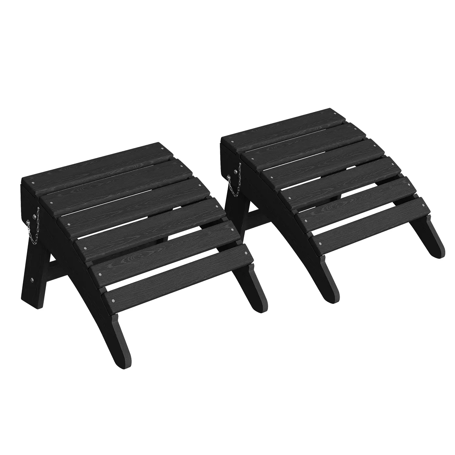 Plastic Heavy-Duty HDPE Foldable Adirondack Ottoman, 10 lbs 13.8 Inches High All-Weather Portable Outdoor Footrest Stool, for Patio, Balconies