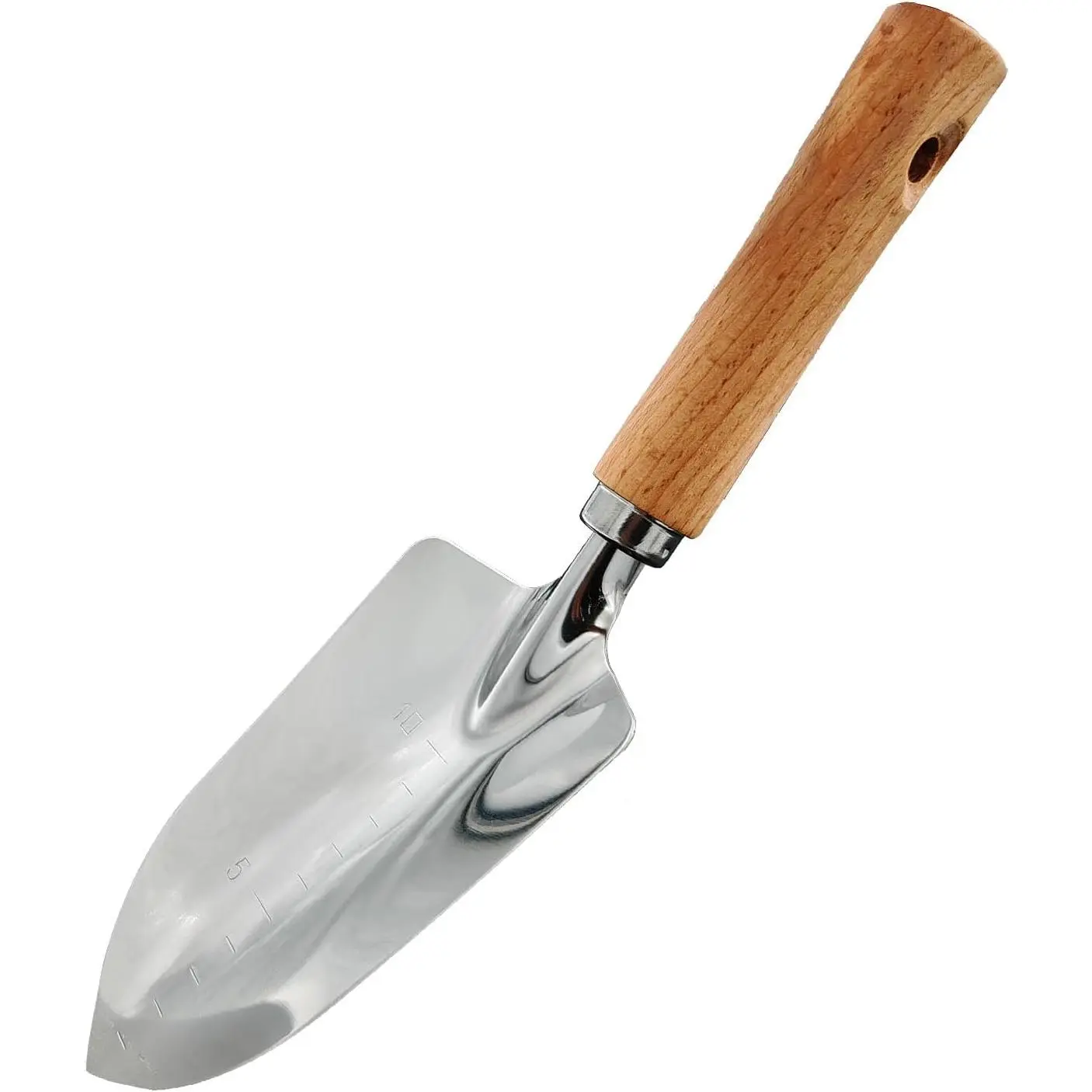 Stainless Steel Garden Trowel-Rake Set with Anti-Slippery Wooden Handles for Digging, Weeding - No Warning Applicable Baby & Maternity Gardening Hand Tools (Spade Included)