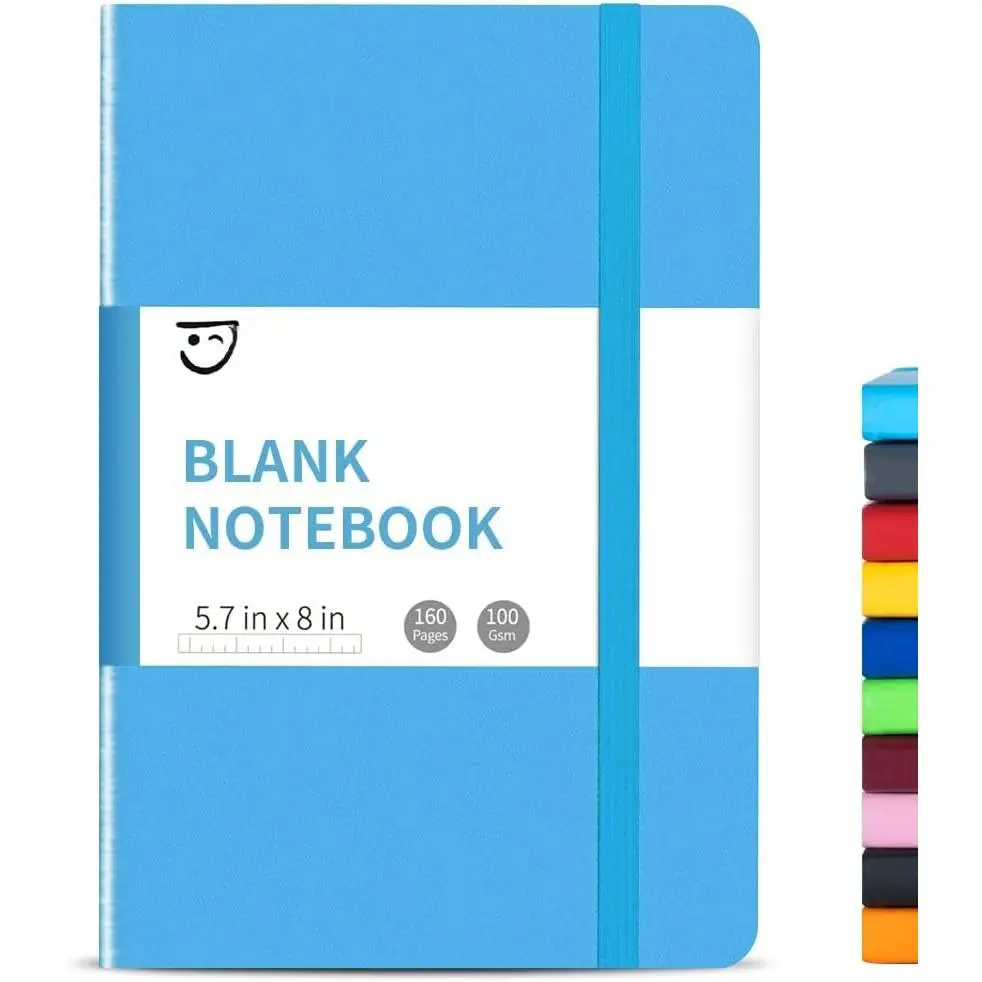 Blank Journal Notebook, A5, 160 Pages 100 Gsm Thick Sketch Books