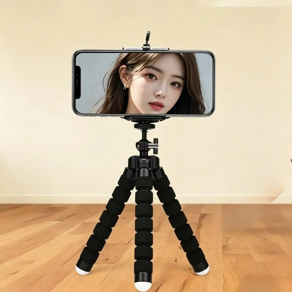 Mini Sponge Octopus Tripod, Universal Lazy Mobile Phone Holder, Portable Camera Tripod, Mobile Phone Clip for iPhone 17-12, iPad, Xiaomi