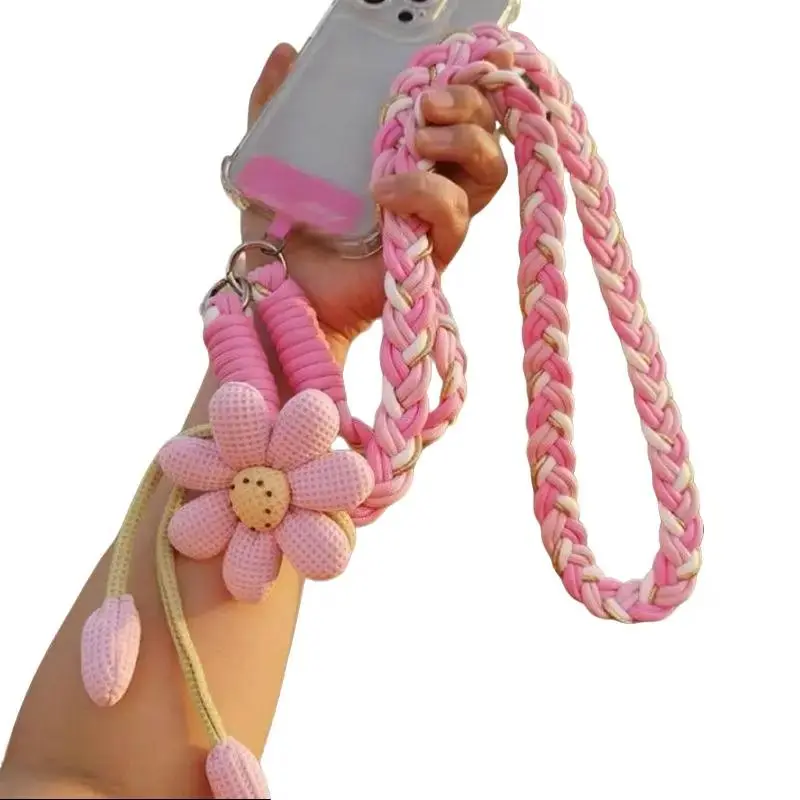 2-in-1 Flower Mobile Phone Lanyard with Clip - Adjustable Detachable Hands-Free Crossbody Strap, iPhone 17 Compatible, Teacher-Focused Luggage Bag Charm Twilly Accessory, Cellphone Accessories, Smartphone