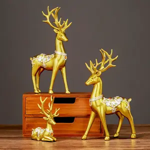 Elegant Modern Deer Figurine, Luxurious Resin Home Decor, Perfect Gift Choice, Fashionable Durable Design, Desktop Decoration Set