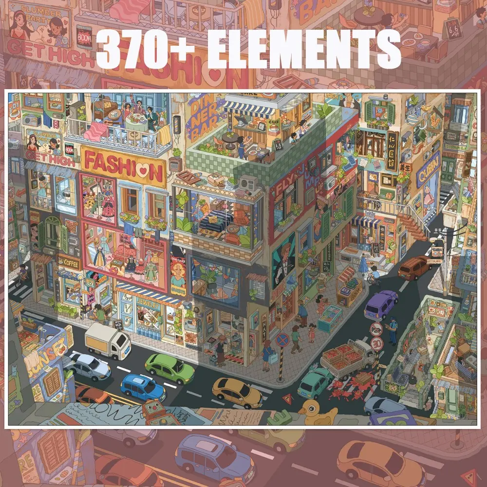 370+ Elements Romantic Dust Cityscape Scenery Stickers, Colorful City Scene Decorative Stickers, Aesthetic Stickers, Funny Stackable Stickers for Handcrafts Scrapbooking Suppiles, Miniature Lanscape Sticker within Super Detialed Elements, Decorative Decal