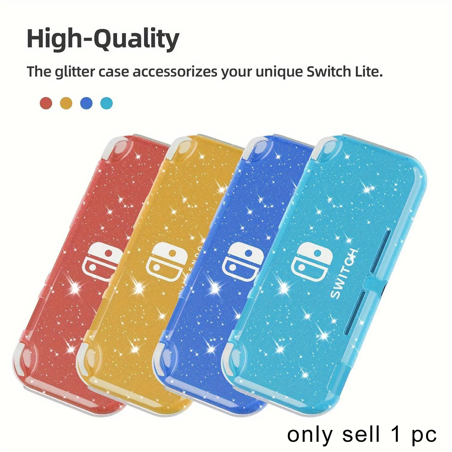 Nintendo Switch Lite Game Console Protective Case, Protector, Transparent Soft Gel Sparkle Cover, Durable Shockproof Accessory for Nintendo Switch Lite, Switch Accessories