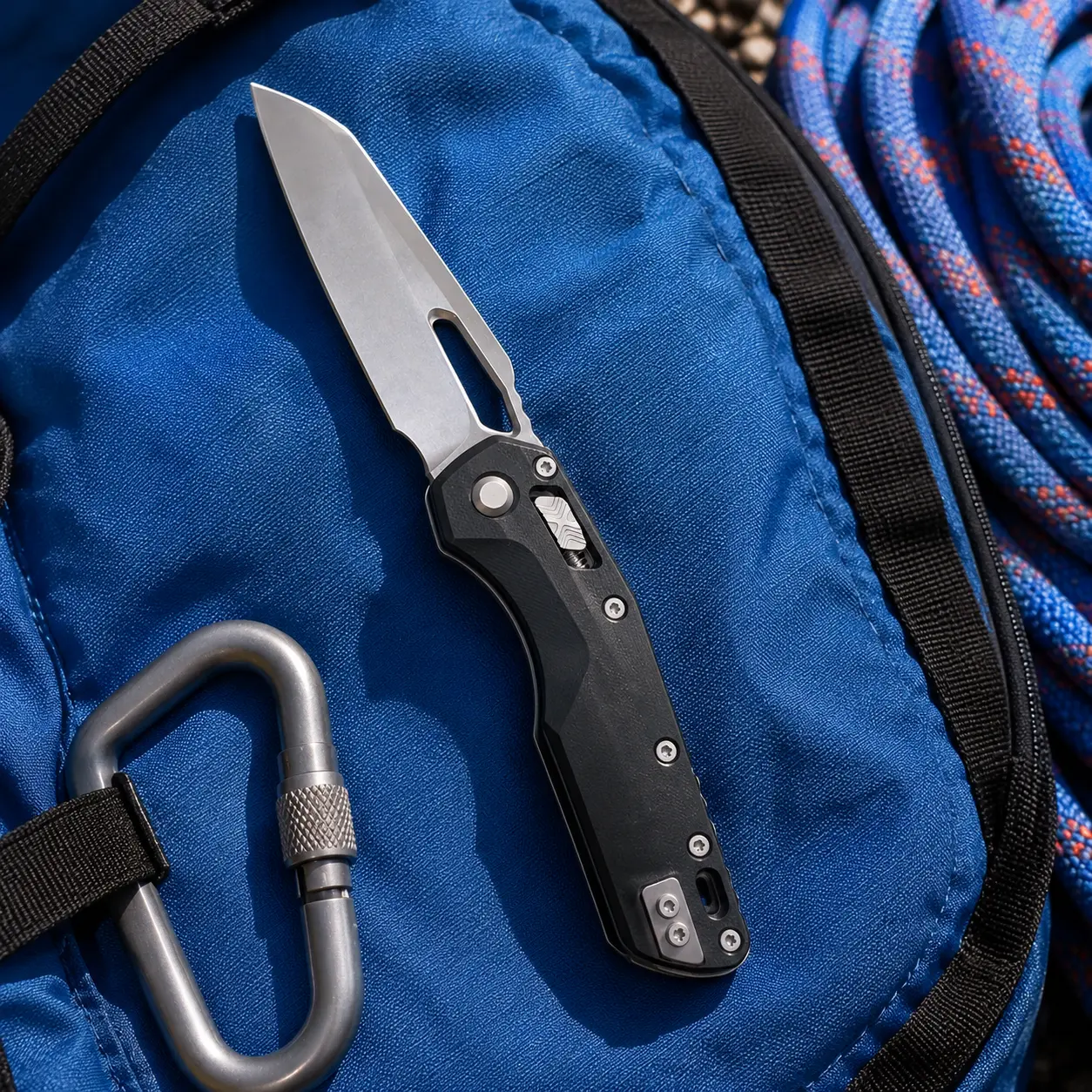 Portable MSI Knife, M390MK Blade & G10 Handle - Compact Button Lock Folding Knife for On-the-Go Carry, 3.6in Drop Point, Tactical Gear for Daily Carry