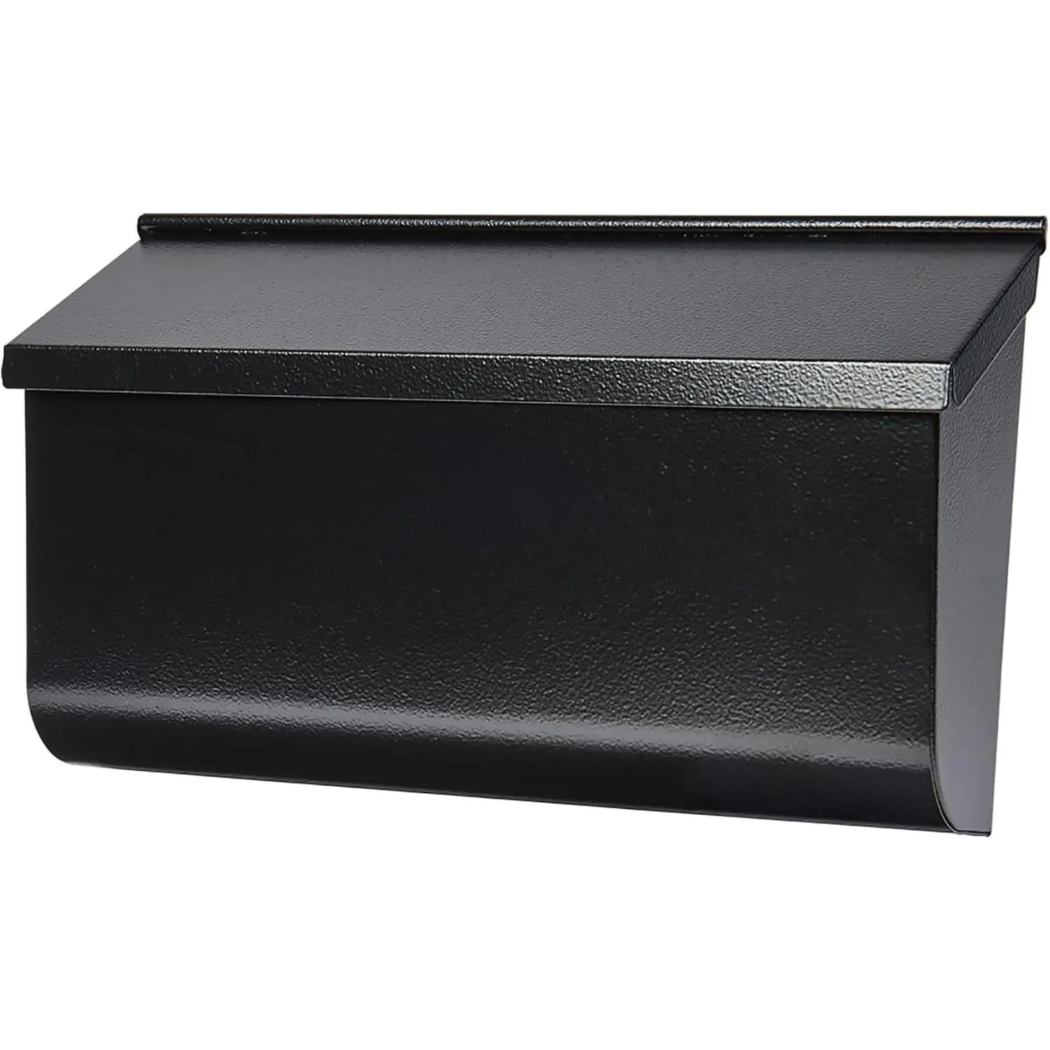 Woodlands™ Wall-Mounted Outdoor Metal Mailbox - Rust-Resistant Galvanized Steel Medium Durable Weather-Tough Year-Round Mail Storage, Textured Black Modern Design for Historic Homes, Holds Daily Mail & Magazines