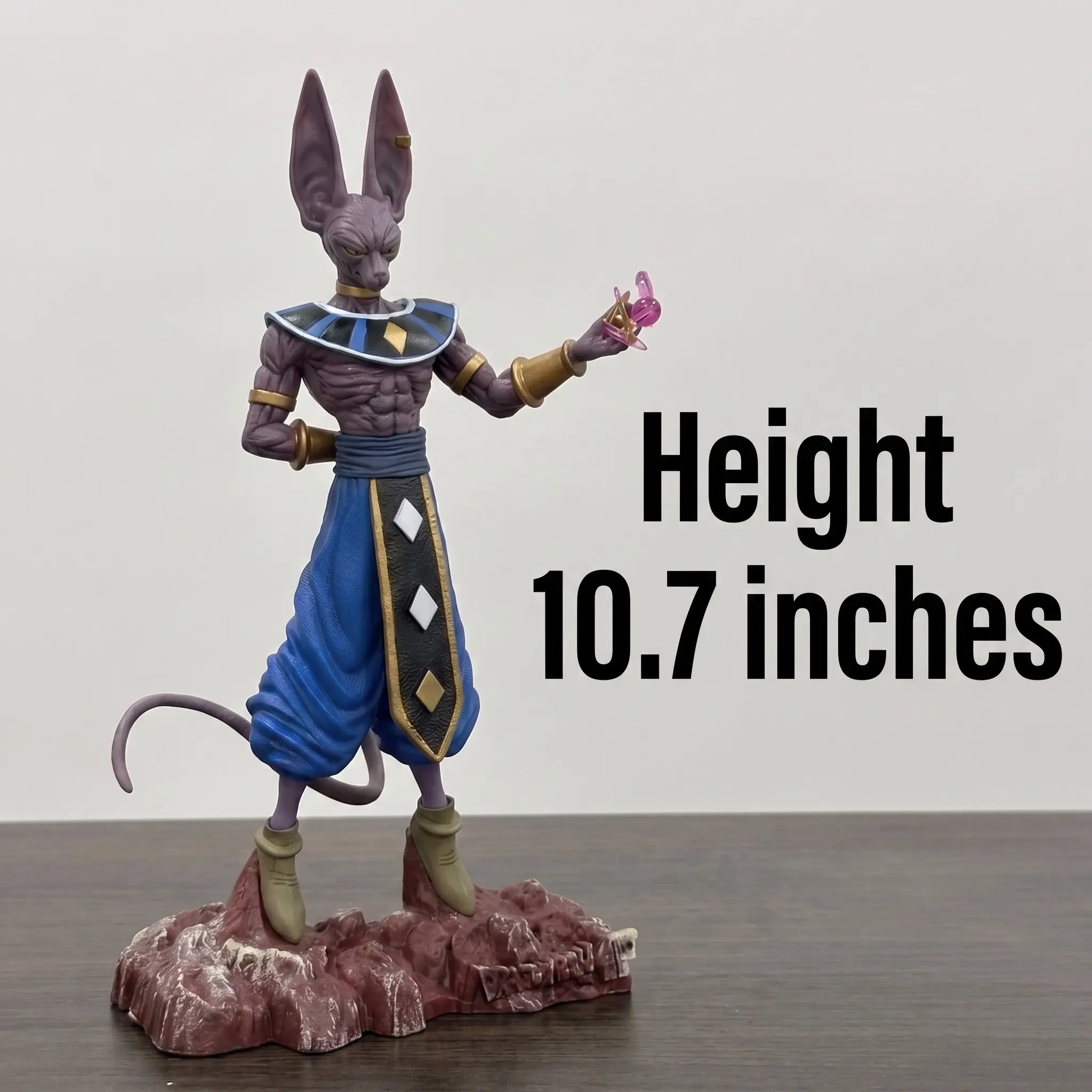 Cool Standing Desktop PC Case Ornament, Anime Figure Model, Anime Design, Beerus Destroyer God, Unique Decorative Item, Perfect for Fans