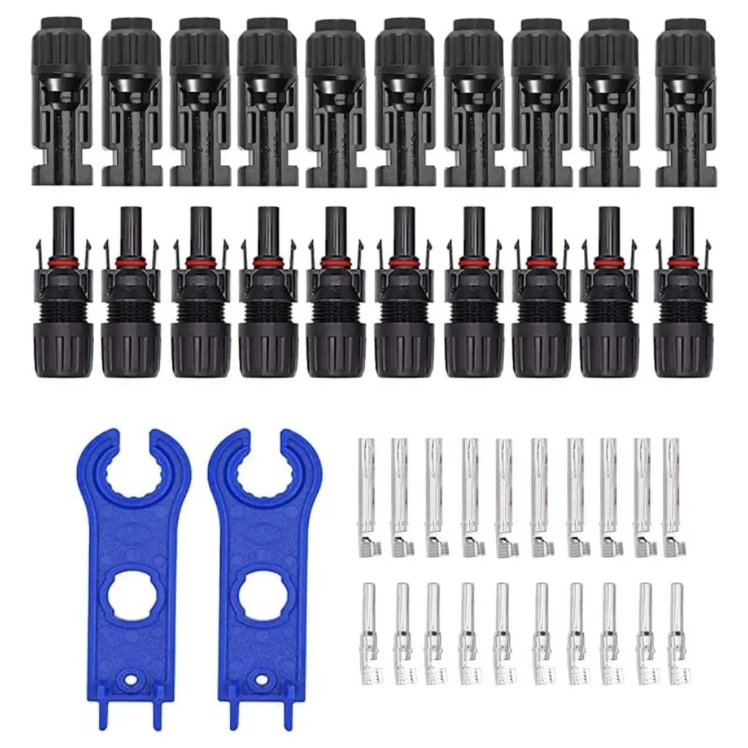 20 PCS Solar Connectors with Spanners Solar Panel Cable Connectors 10 Pairs Male/Female for M-C4 Connector