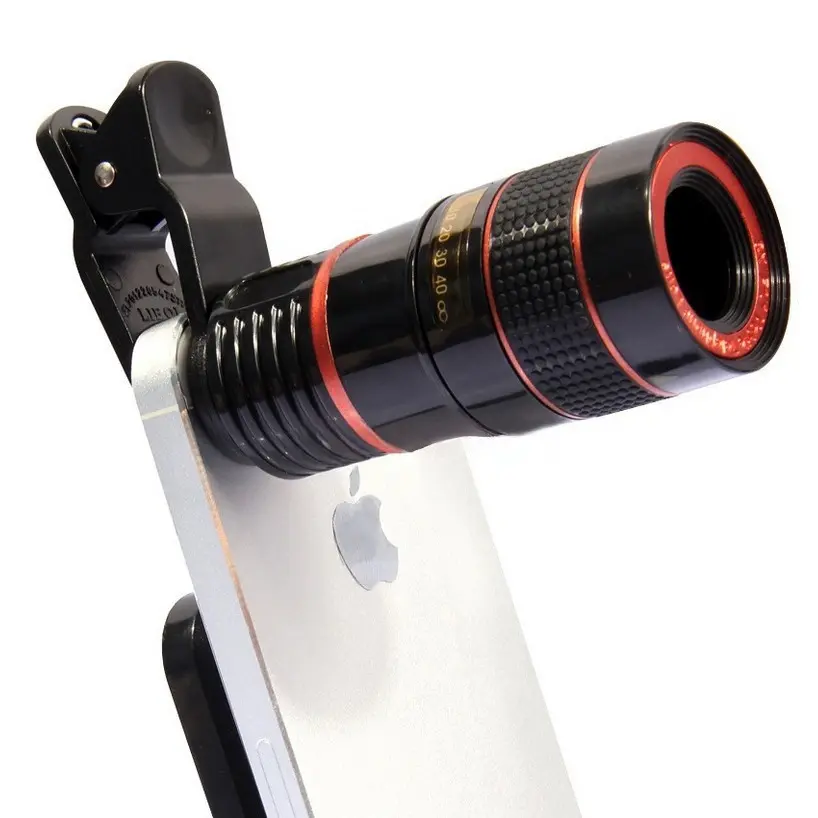 Universal Clip-On Telephoto Cell Phone Lens - High-Definition Focusing, Large Light Transmission, High Color Accuracy Camera Phone Accessory with Cleaning Cloth for Mobile Devices