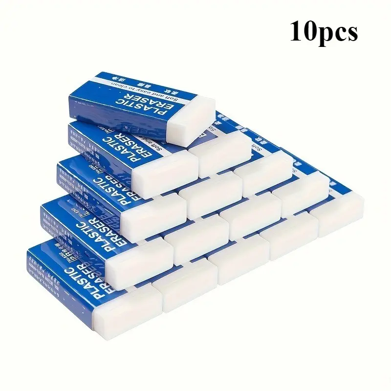 10pcs High-Quality Erasers, Effective Pencil Eraser for Office and School, Durable and Easy to Clean, Suitable for 2b Pencils