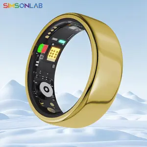SIMSONLAB Smart Ring, Fashion Stainless Steel Design Fitness Tracker, Pedometer to Measure Distance, Steps, Fitness Tracker for Men and Women, Wearable, Android