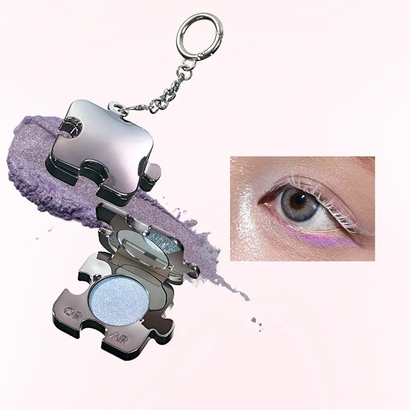OR-AR Original Artist Shimmering Mini Puzzle-shaded Cute Keychain Highlighter Sparkle Single Eyeshadow Glitter & Highlighter Eye Shadow Powder